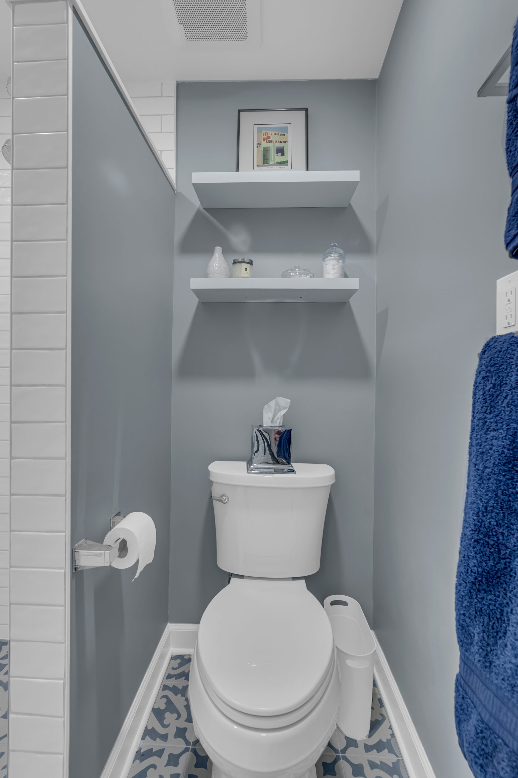 Toilet with gray paint