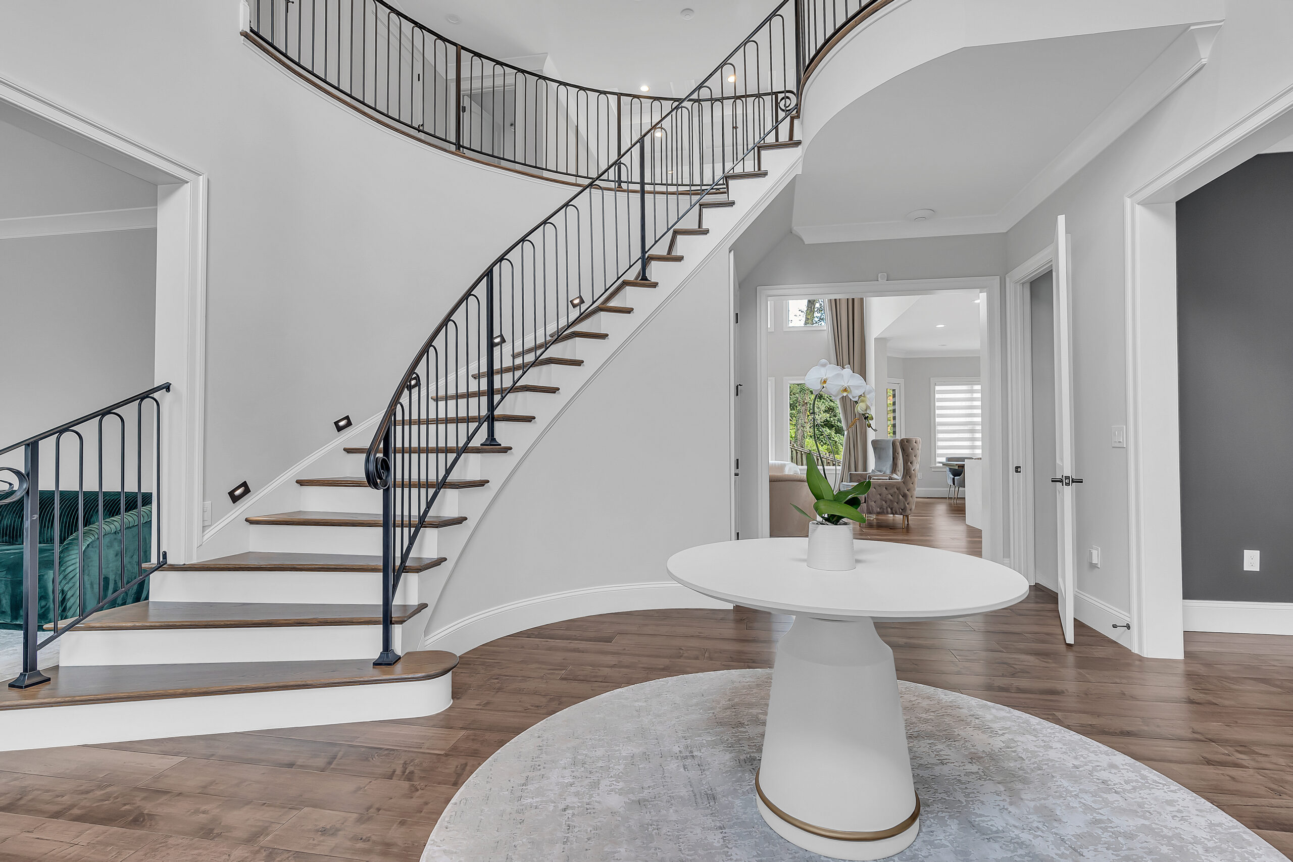 Luxury interior with view of stairs