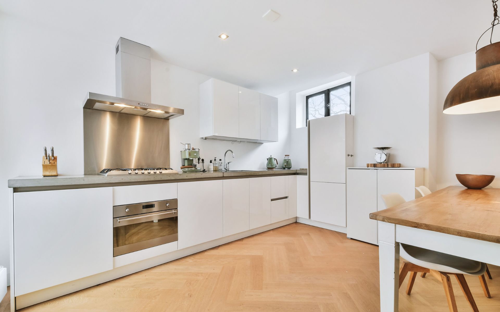 White kitchen for rental property