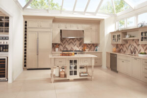 Beige kitchen cabinets