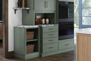 Green shaker cabinet