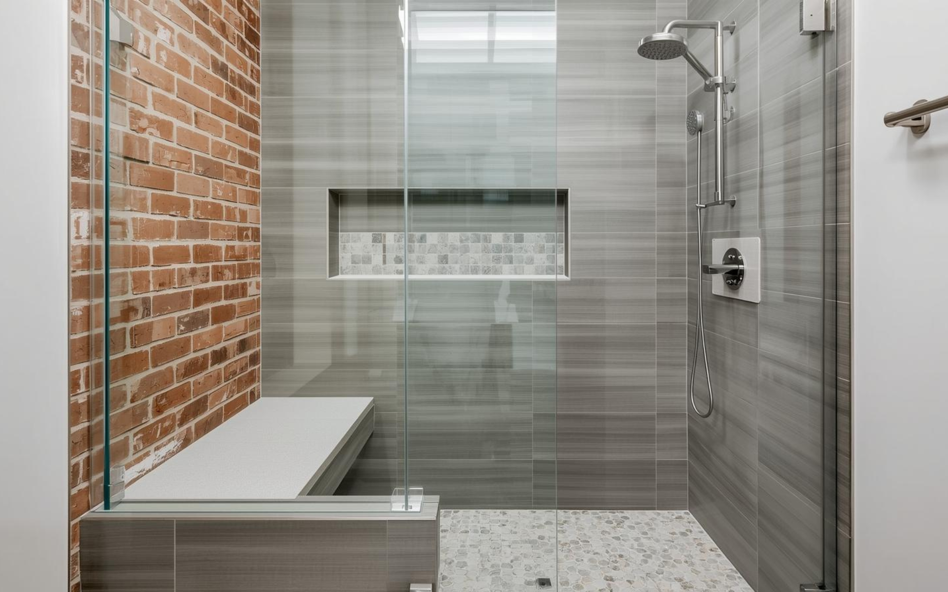 Toilet loft style tiles two tone interior design. 3D rendering 4602034  Stock Photo at Vecteezy, image size:1920x1200