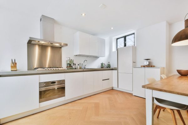 White kitchen for rental property